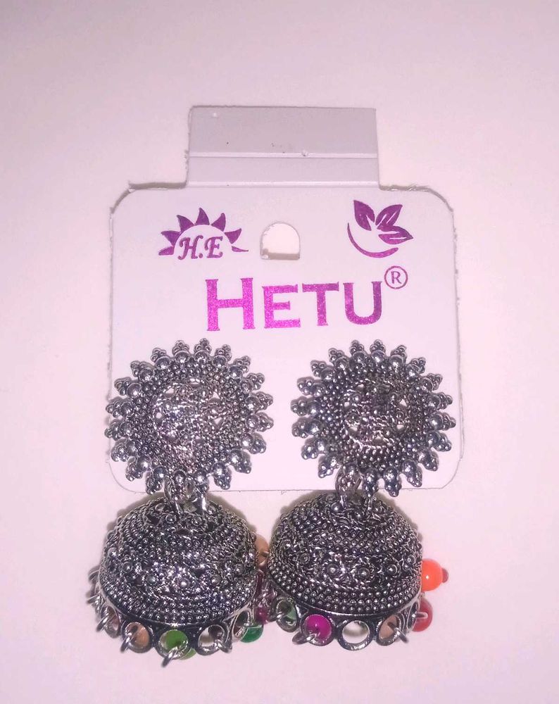 Beautiful Oxidized Jhumka Earrings