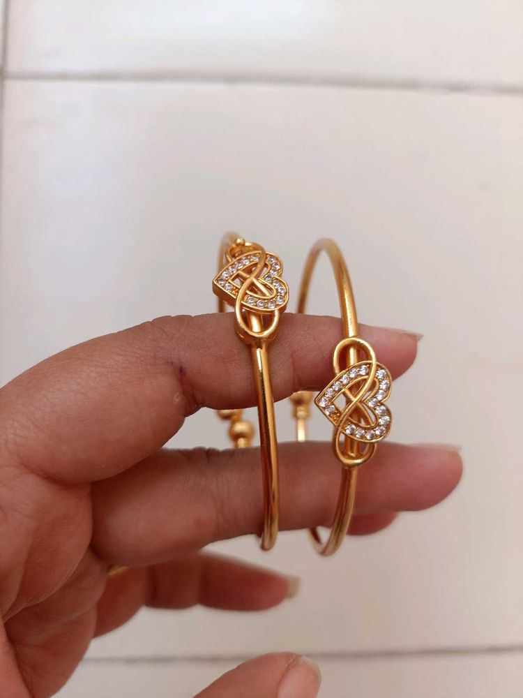 Elegant Gold Heart Bangles