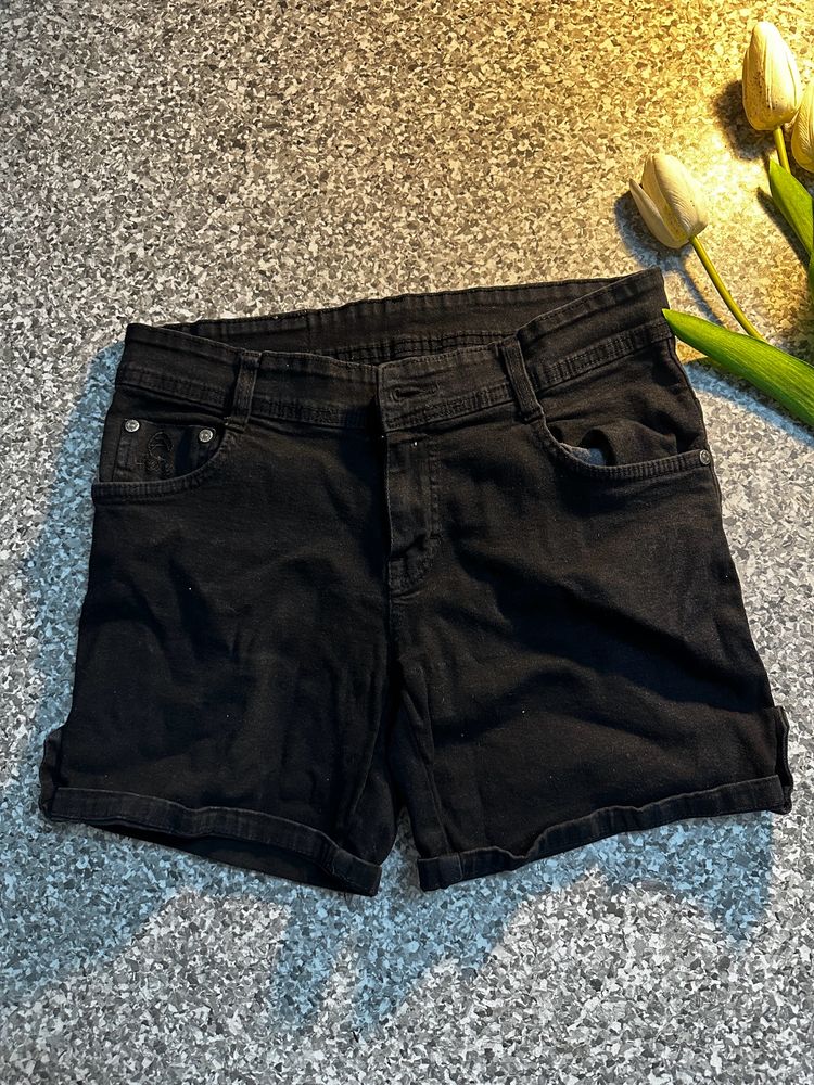 Black Denim Shorts