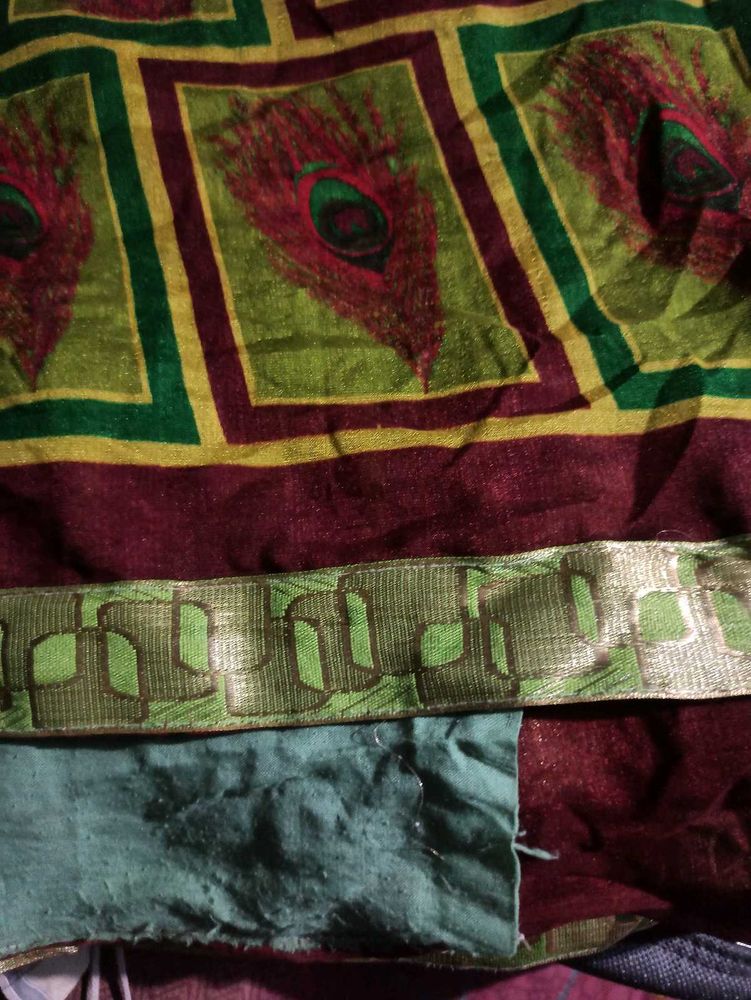 Vintage Fabric with Peacock Design
