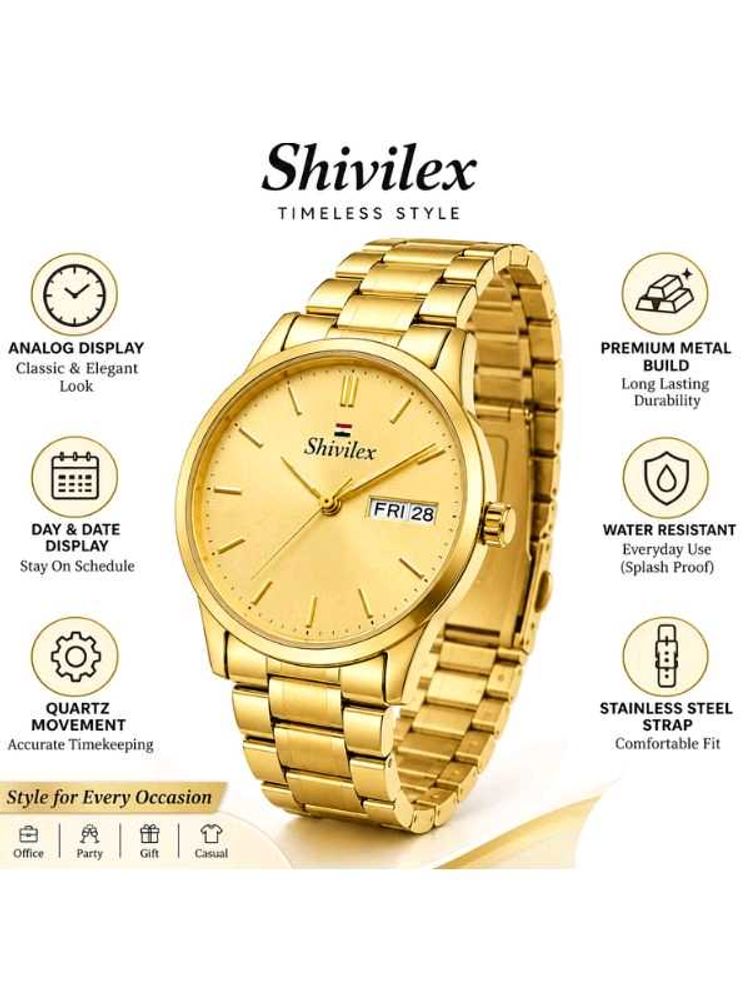 premium gold-tone men’s wristwatch