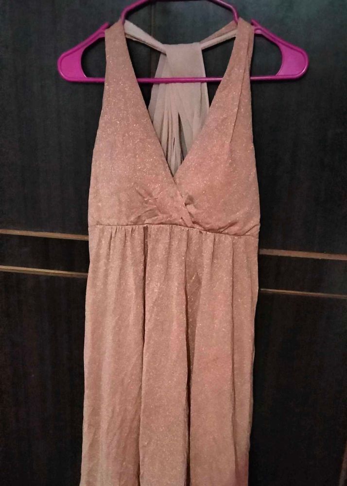 Sparkly Halter Neck Mini Dress