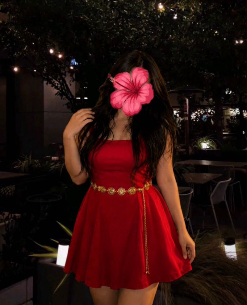 Chic Red A-Line Dress