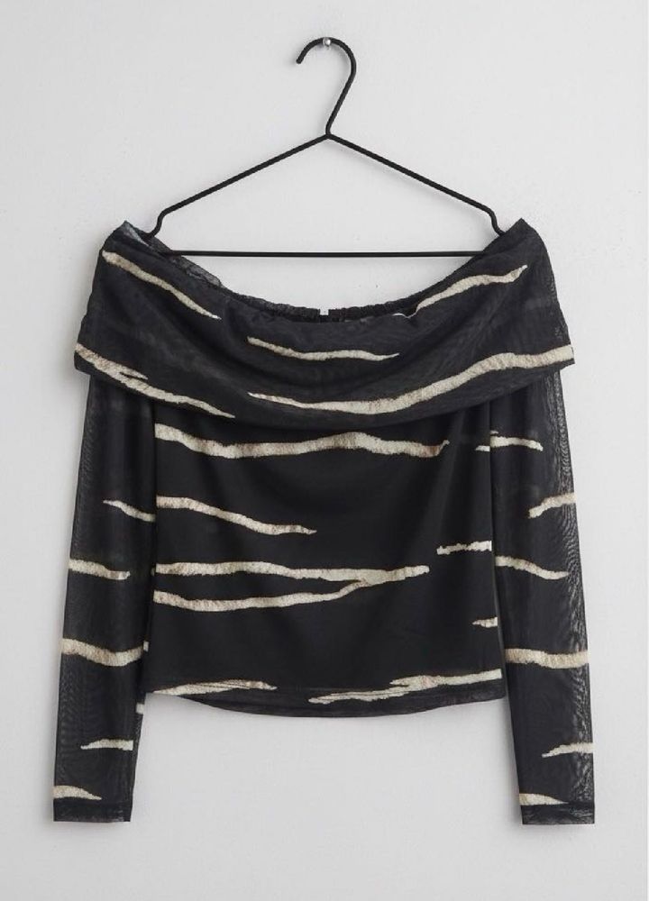 Stylish Striped Mesh Top