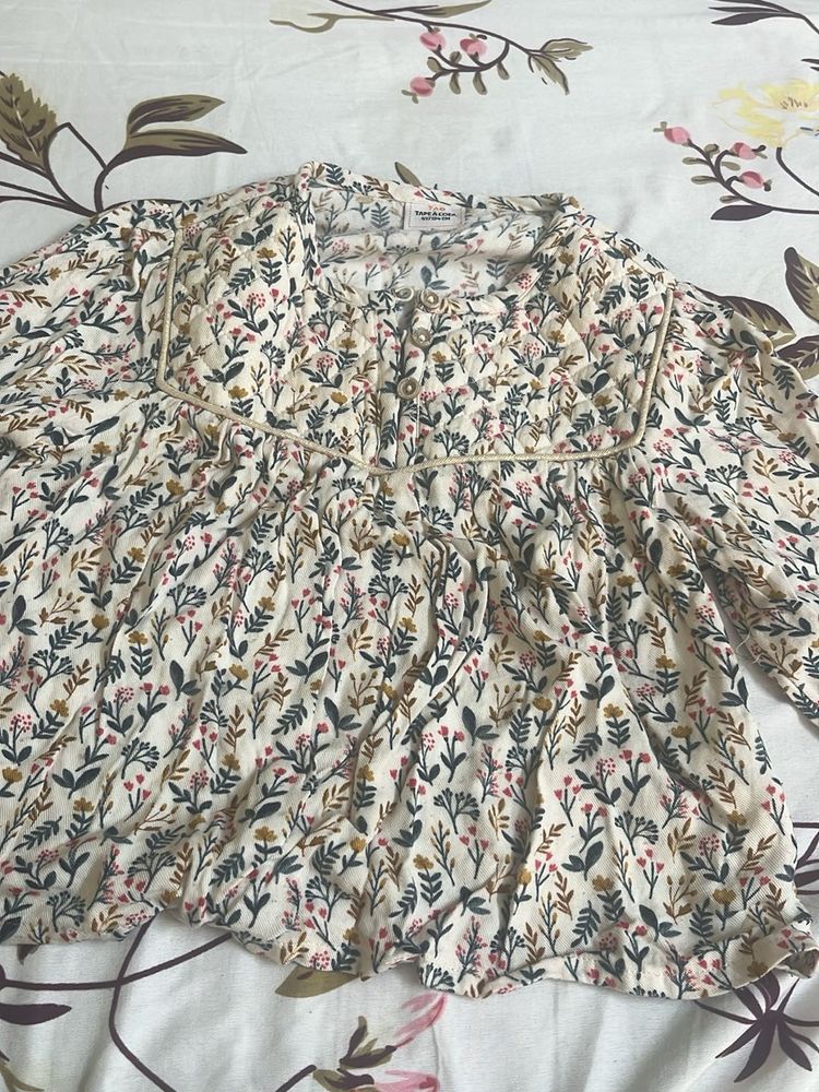 Floral Print Button-Up Top