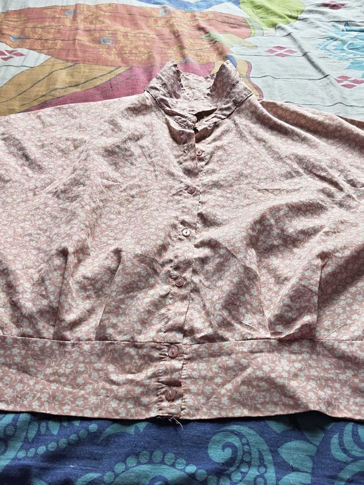 Vintage Floral Button-Up Blouse