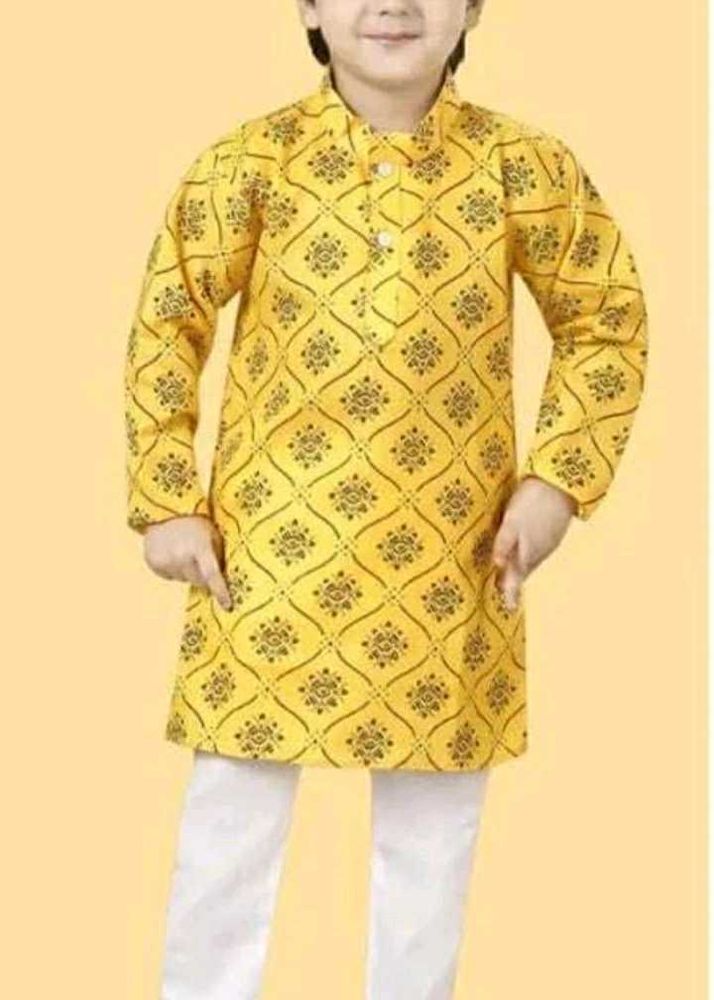 Boys Ethnic Kurta Set - Yellow