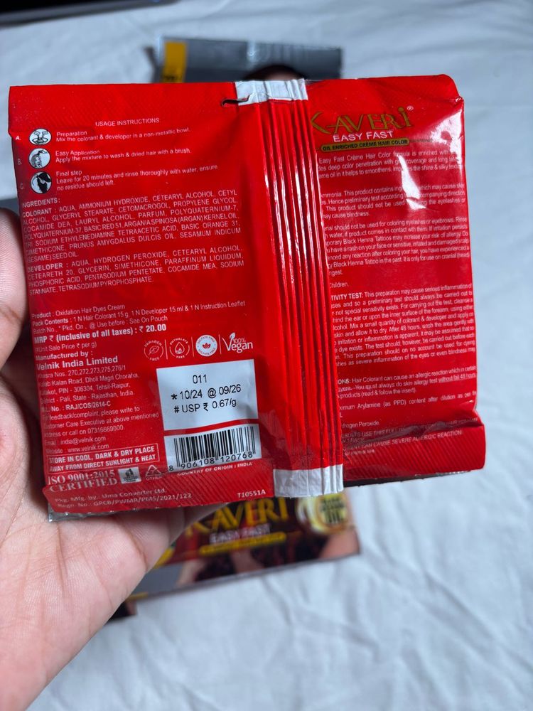 Kaveri Easy Fast Natural Black Hair Colour