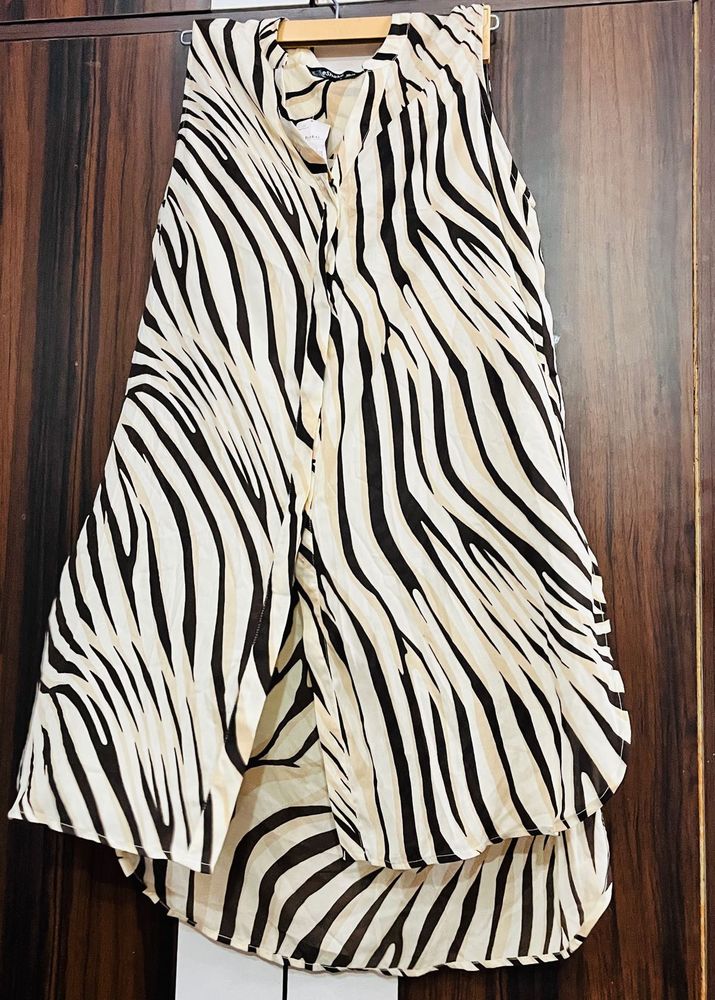 Stylish Zebra Print Sleeveless Tunic