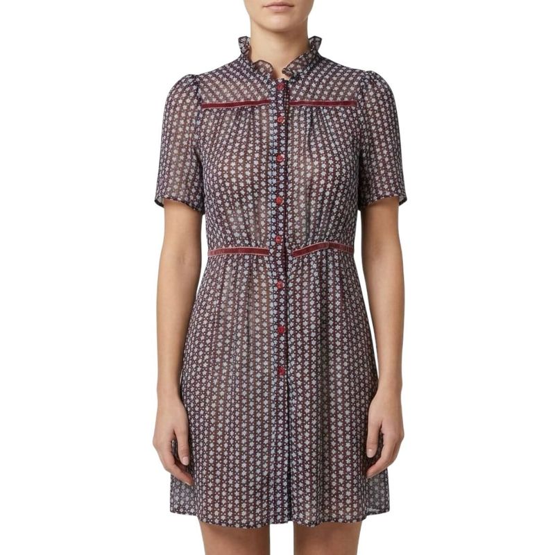 Chic Printed Button-Up Mini Dress