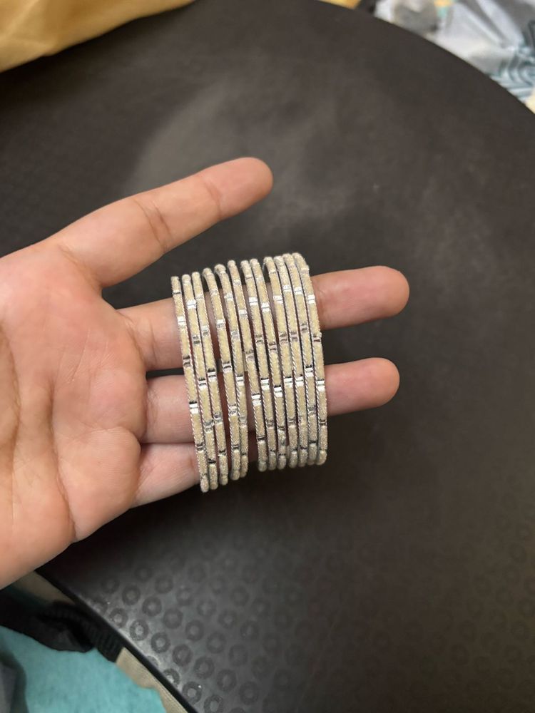 Silver &amp; Golden Shimmer Bangles Set ✨
