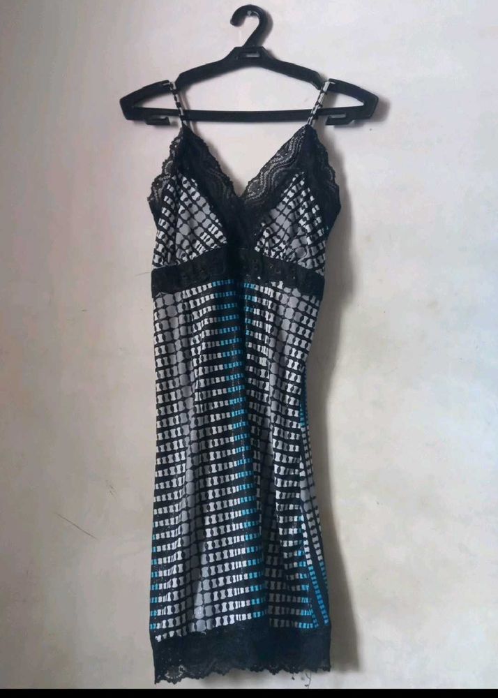 Lace Trimmed Slip Dress