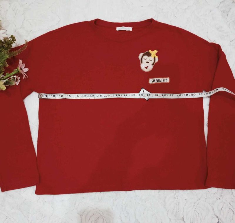 Red Long Sleeve Top