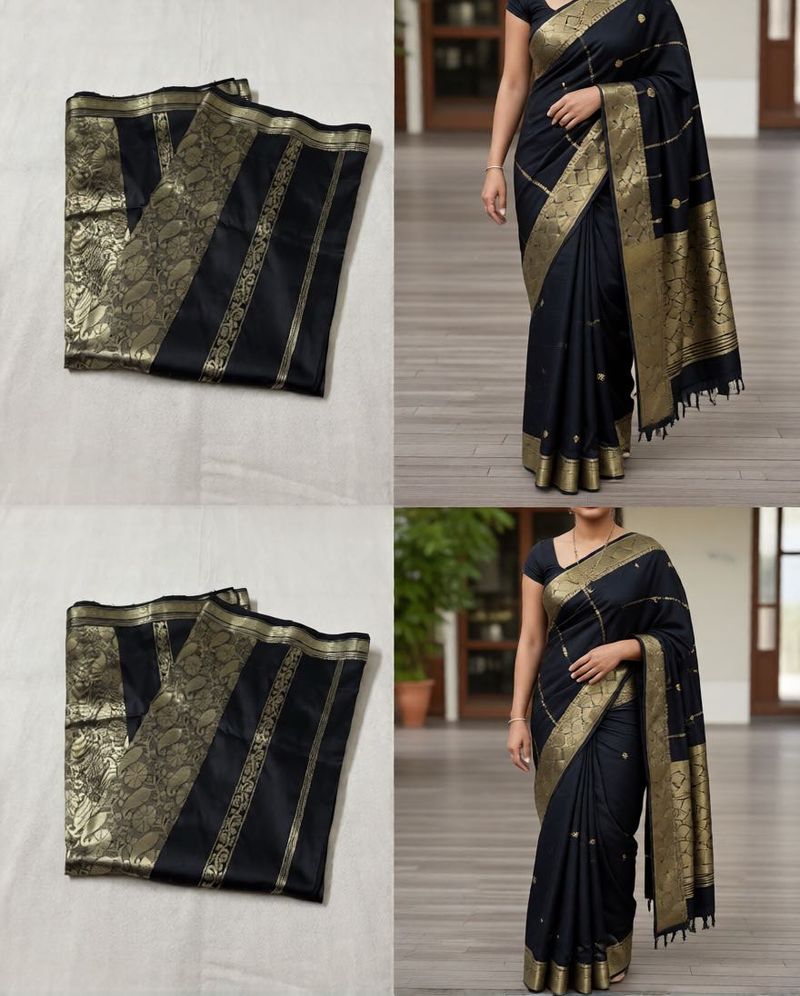 Black &amp; Gold Silk Saree