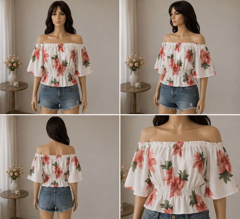 Off-Shoulder Floral Blouse