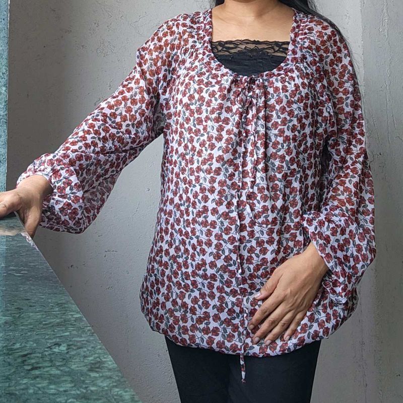 Chic Floral Print Blouse