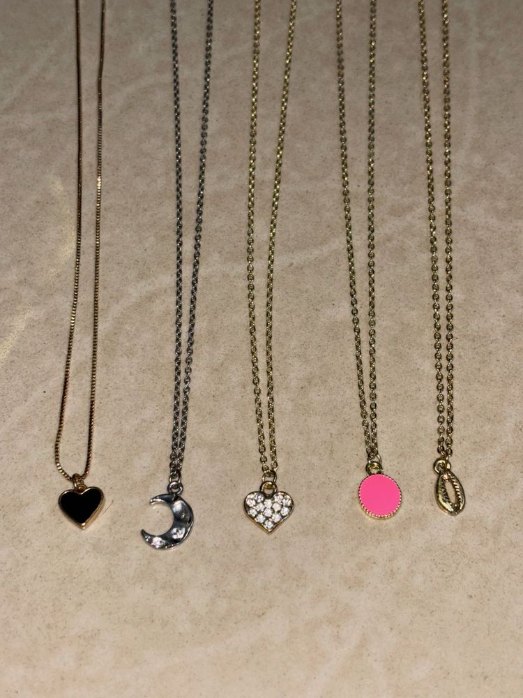 Set of 5 Cute Pendant Necklaces