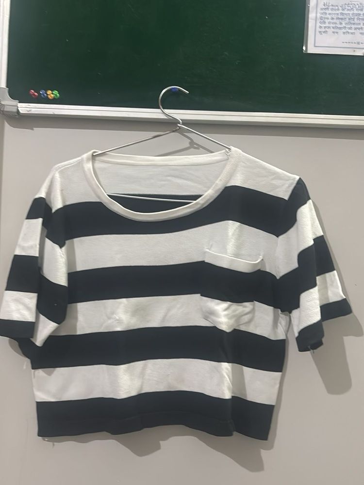 Striped Cropped T-Shirt