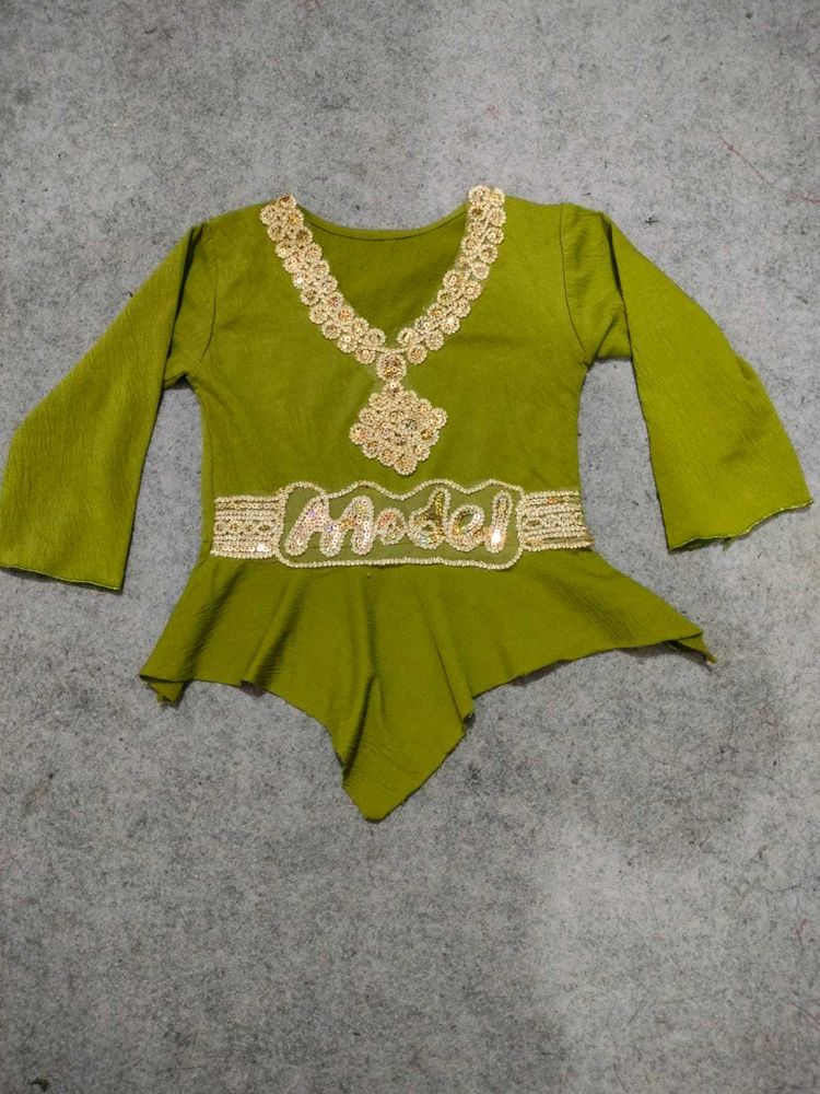 Cute Kids Green Top