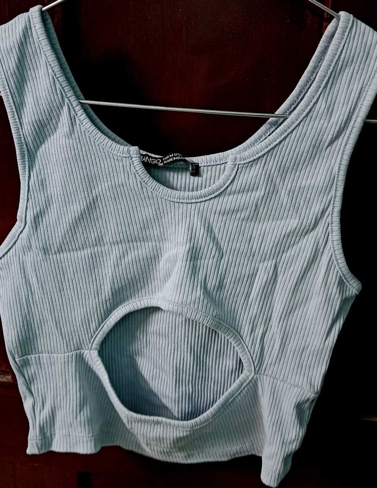 Ribbed Cut-Out Tank Top