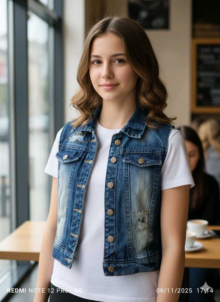 Girl's Sleevless Denim Jacket / Vest