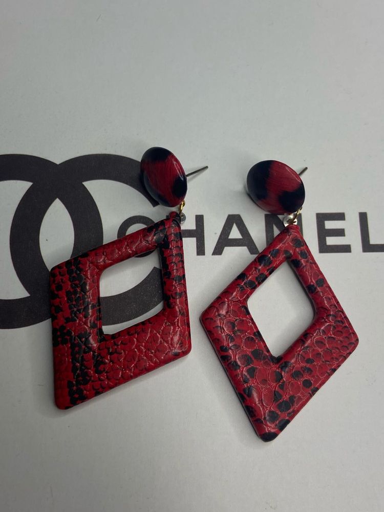 Red &amp; Black Diamond Earrings