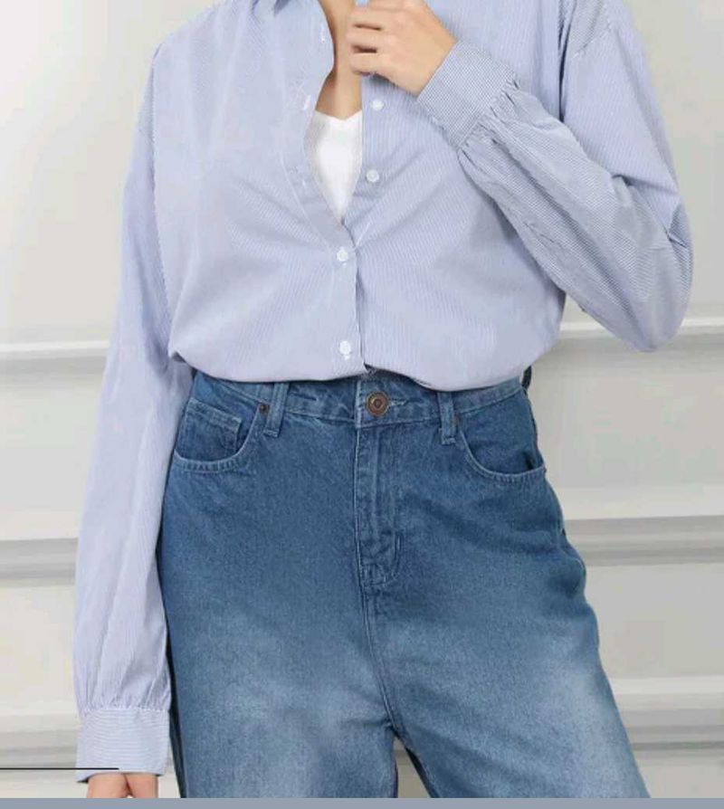 Oversized Classic Blue striped shirt
