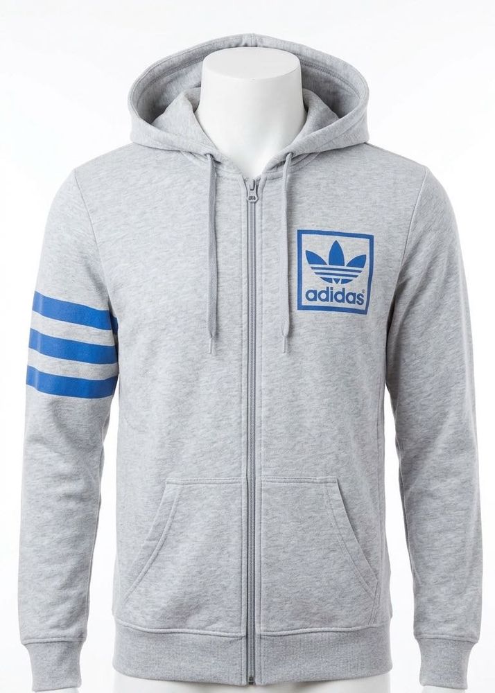 Adidas Grey Zip-Up Hoodie