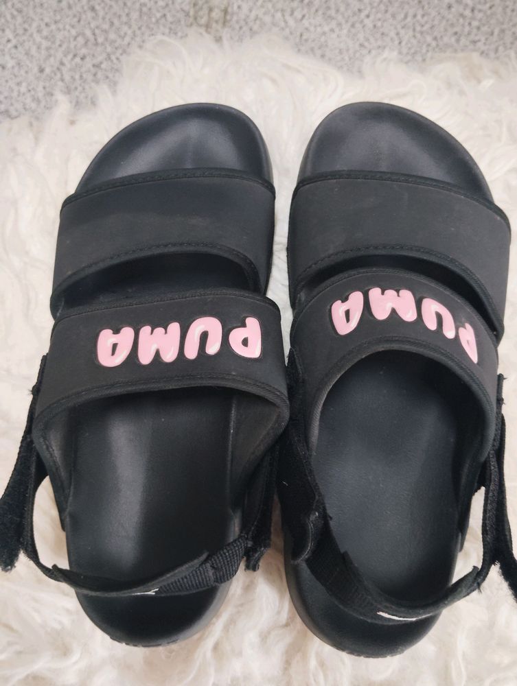 PUMA Black &amp; Pink Slides - Size 4(37)