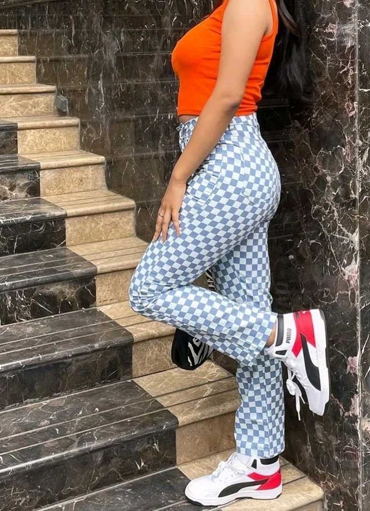 Checkered Casual Pants