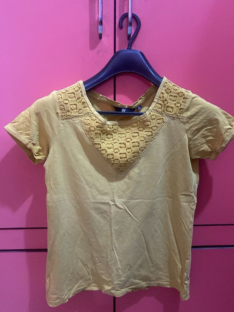 Mustard Yellow Textured Top