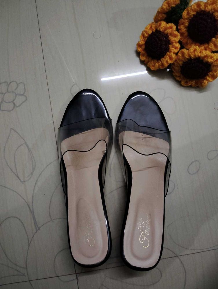 Clear Strap Slide heels