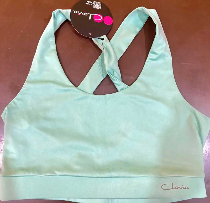 Clovia Mint Green Sports Bra