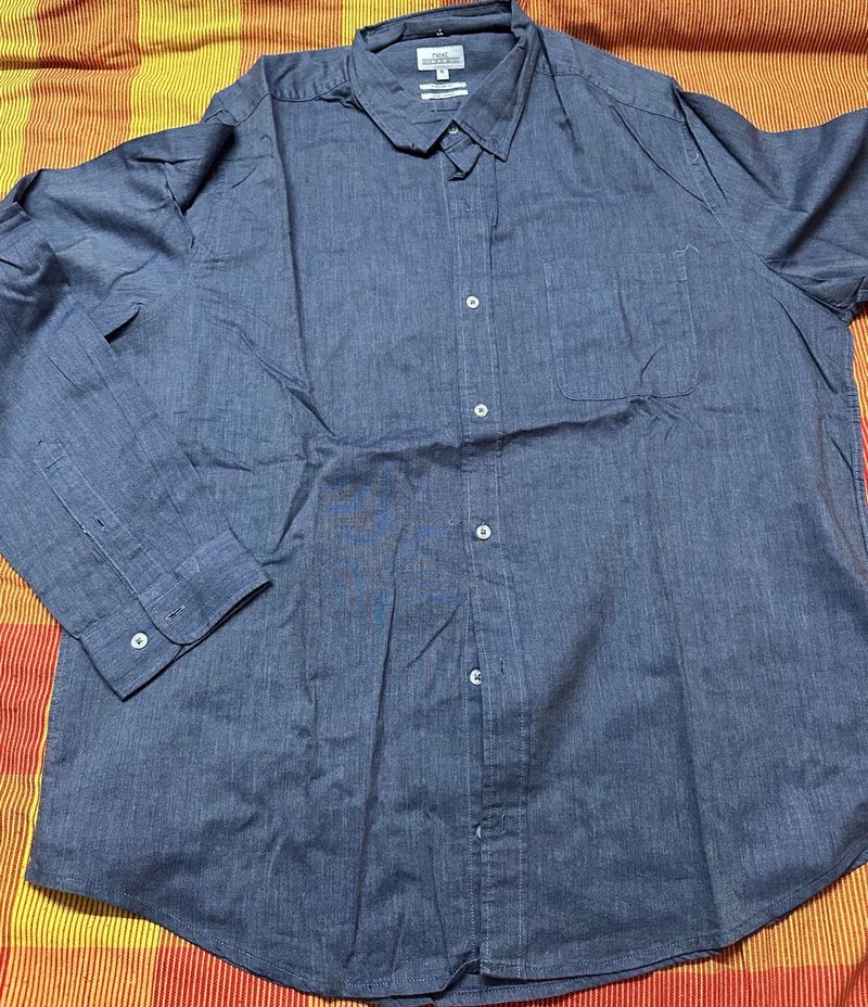 Next Men's Regular Fit Marl Yarn Shirt