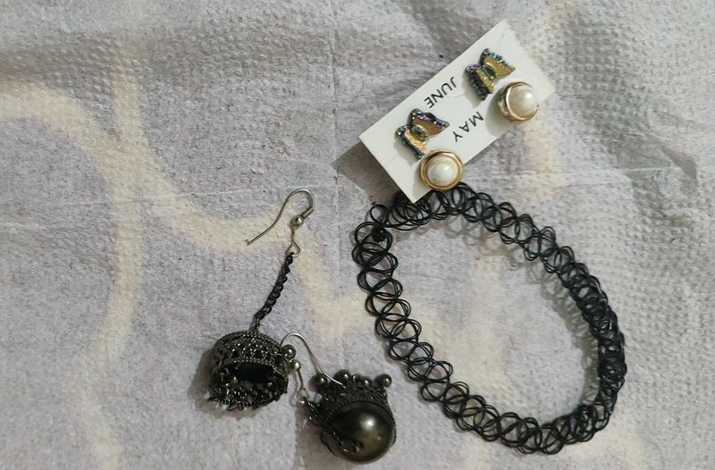 Cute Butterfly Earrings &amp; Choker Necklace Set