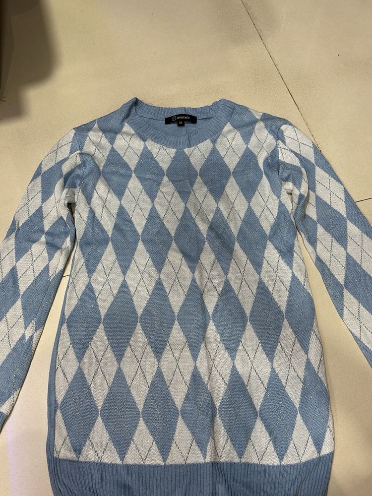 Light Blue Argyle Sweater