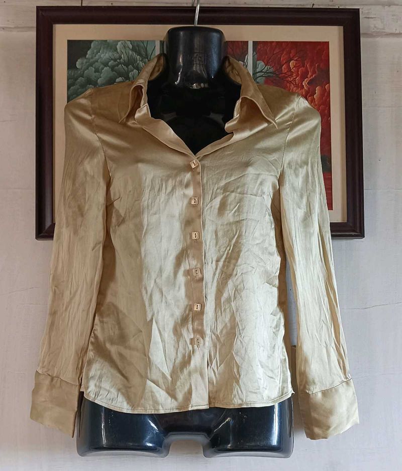 Shiny Button-Down Shirt