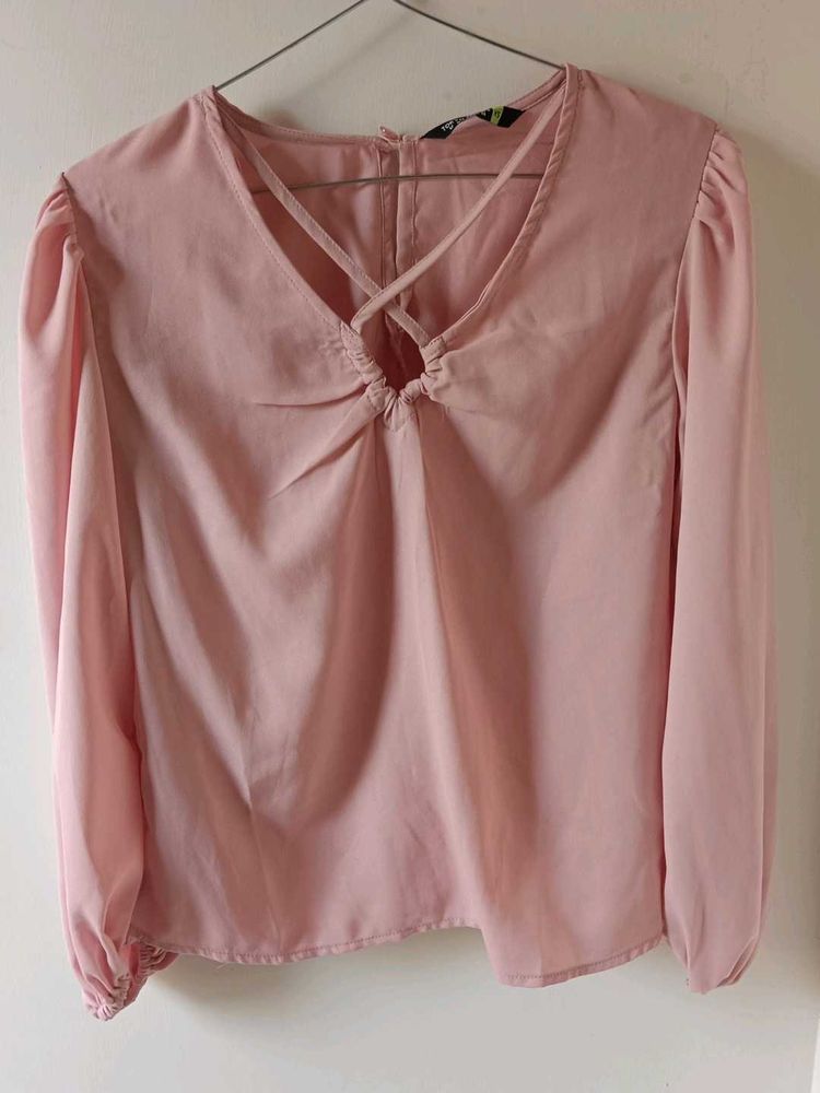 Tokyo talkies Pink Crisscross Top