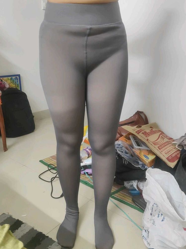 Sheer Gray fleece Tights
