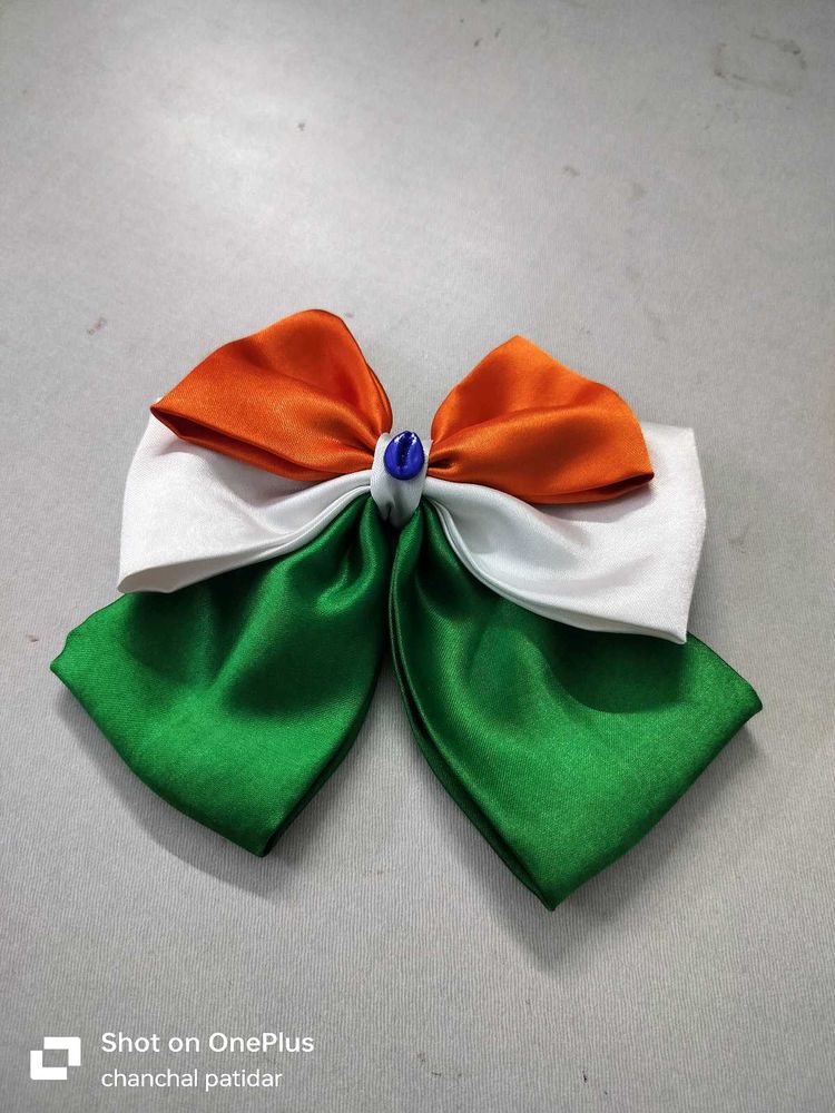 Indian Flag Bow Hair Clip
