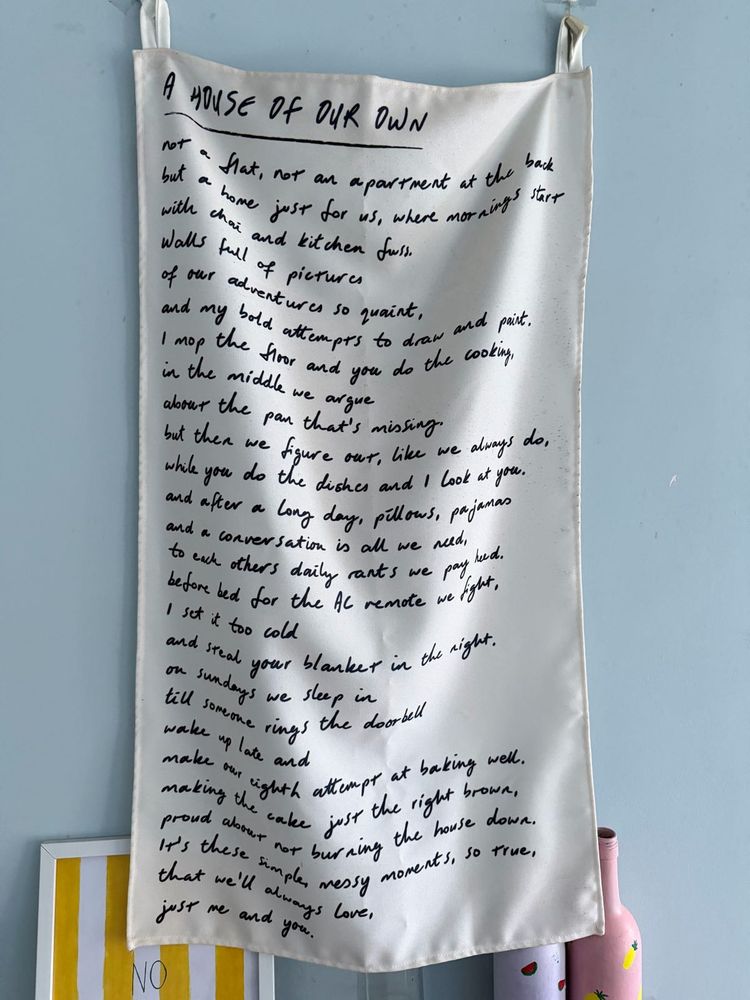 Hyppy Handwritten Poem Wall tapestry