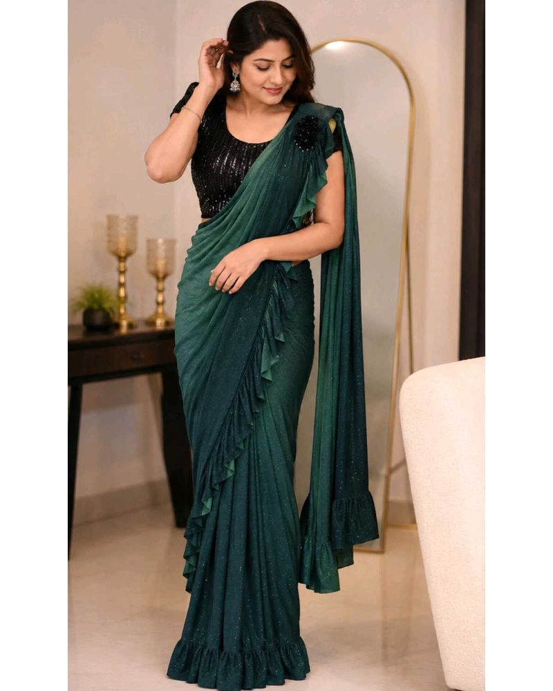Emerald Green one-minute Saree 💚