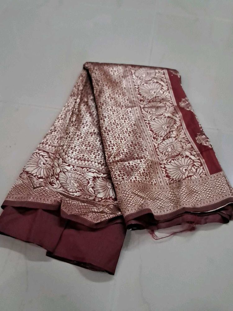 Elegant Maroon Banarasi Silk Saree