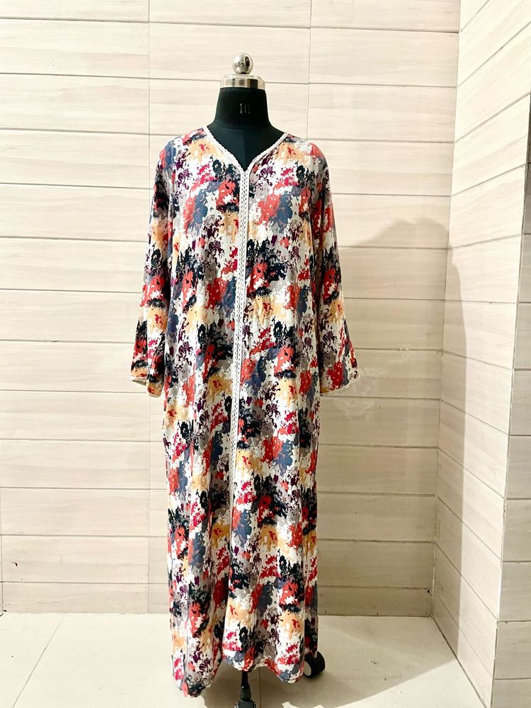 Boho Vibrant Floral Print Maxi Dress