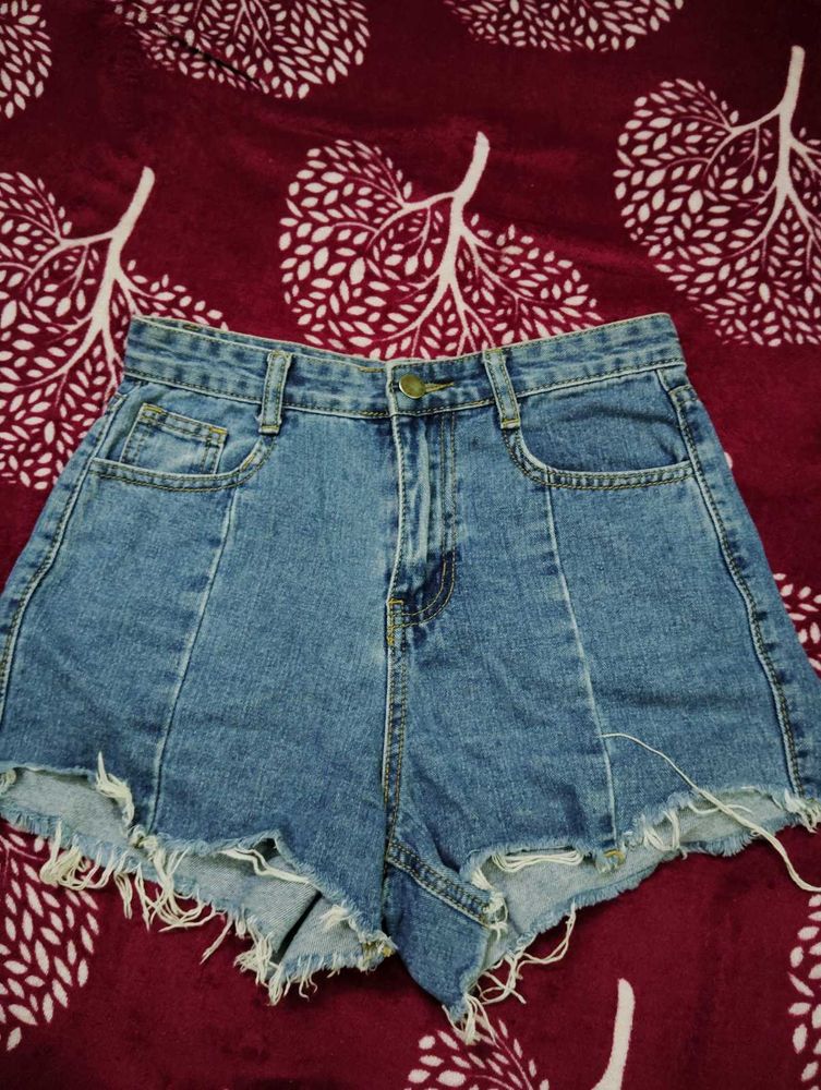 Distressed Denim Shorts