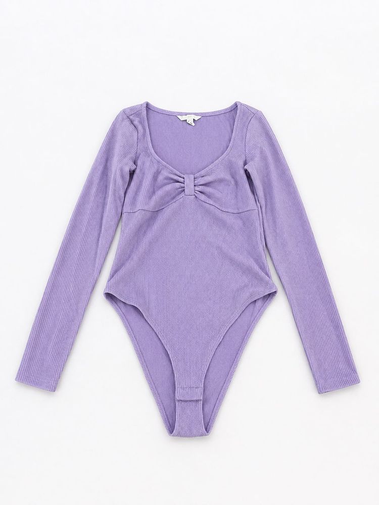 Original H&amp;M Lavender Ribbed Bodysuit Top | Size S