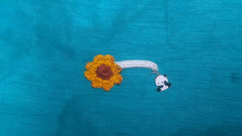 Crocheted Flower &amp; Panda Brooches