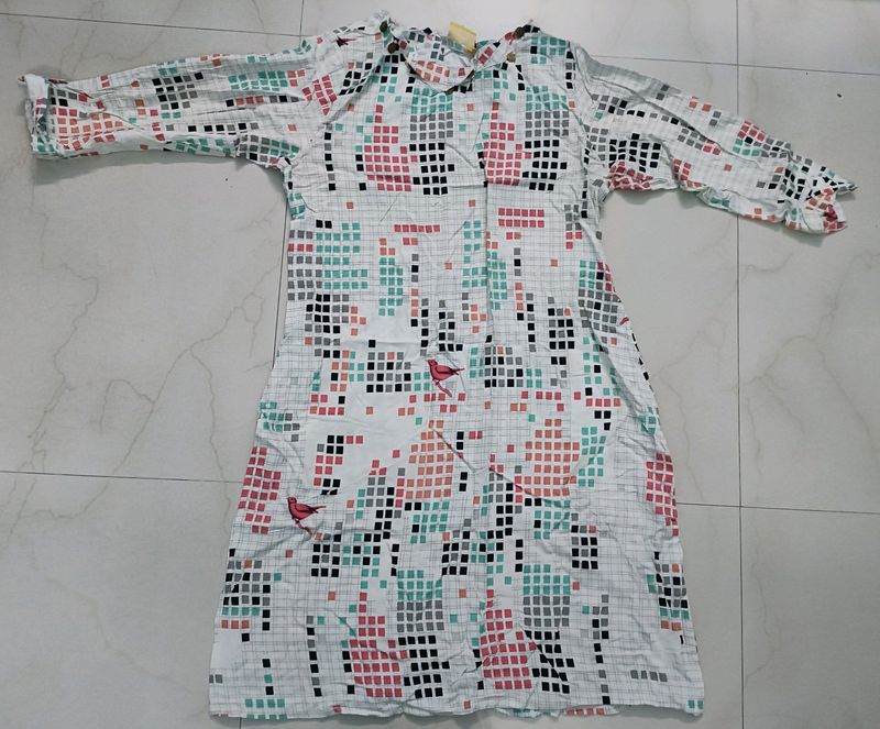 Ateesa XL calf length a line rayon kurta