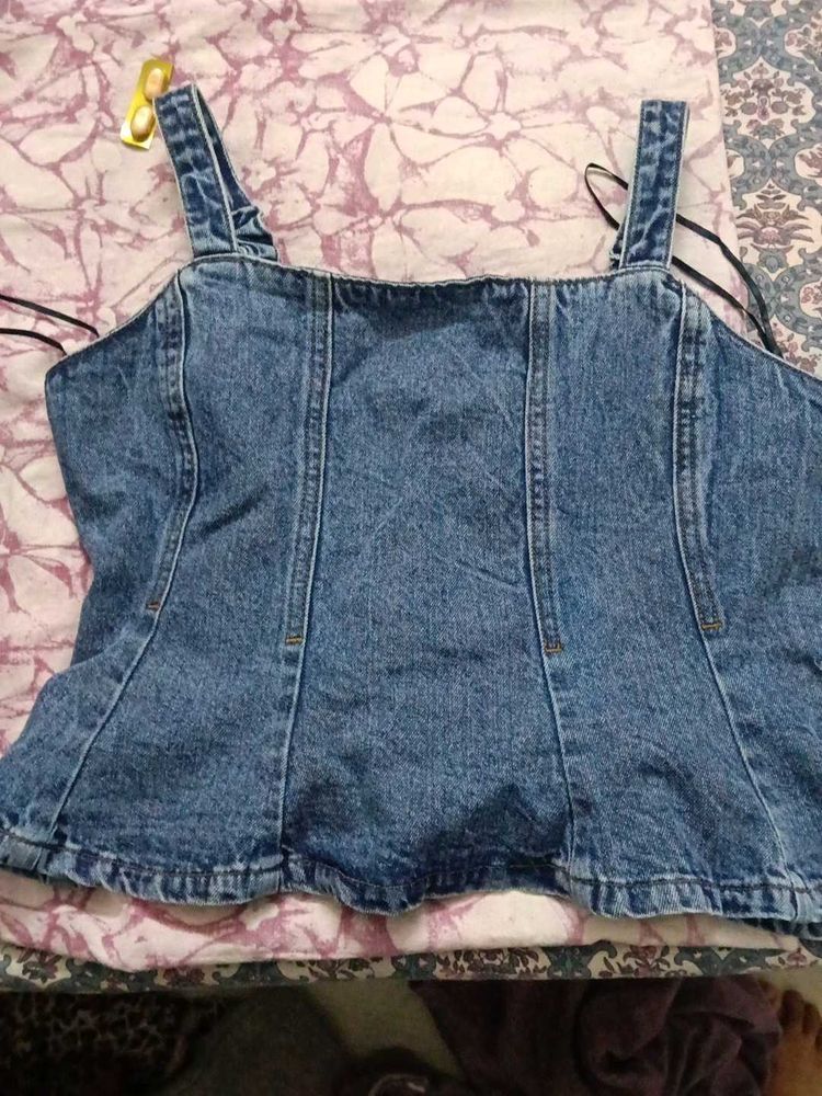 Blue Denim Corset Top