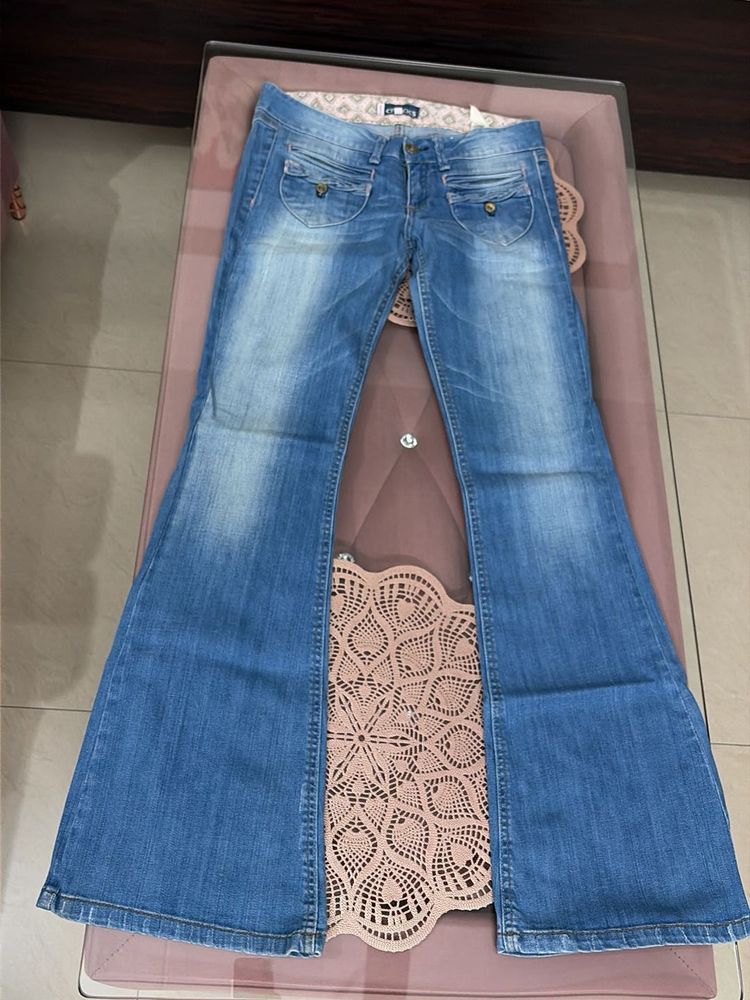 Women's Flared Blue Denim Jeans